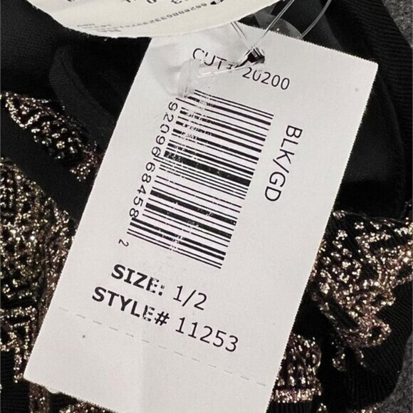 JUMP Apparel for Macy's Black & Gold Glitter Bodycon Sheath Dress Juniors sz 1/2 - Picture 9 of 9